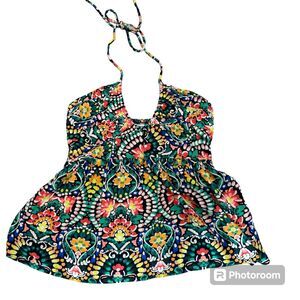 Old Navy Halter Top Babydoll Style with Strechy Material Colorful Floral Print